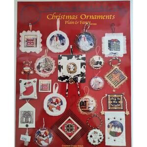 Cross My Heart Christmas Ornaments Plain & Fancy Cross Stitch Patterns Santa